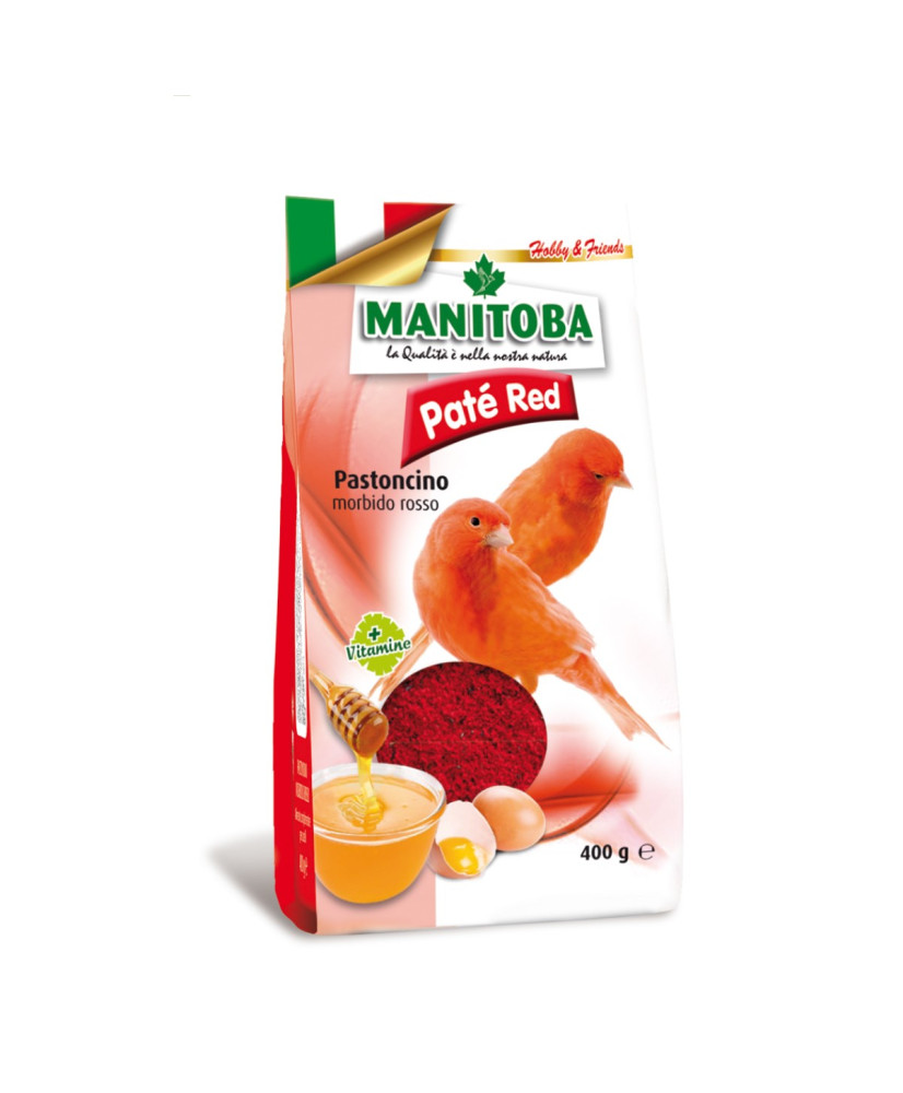 Manitoba pâtée rouge 400g - pâtée aux œufs pour canaris rouges, prête à l’emploi