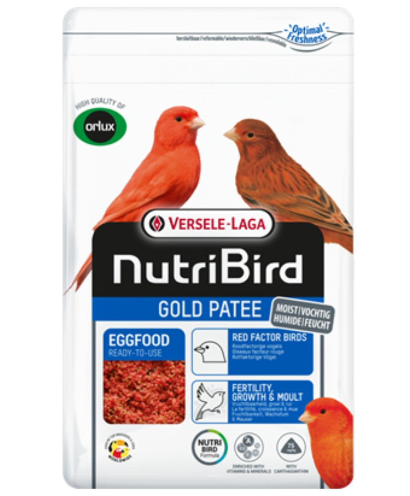 Nutribird Gold Patee Oiseaux Facteur Rouge 1kg (Orlux pâtée aux oeufs rouge, prête à l'emploi)
