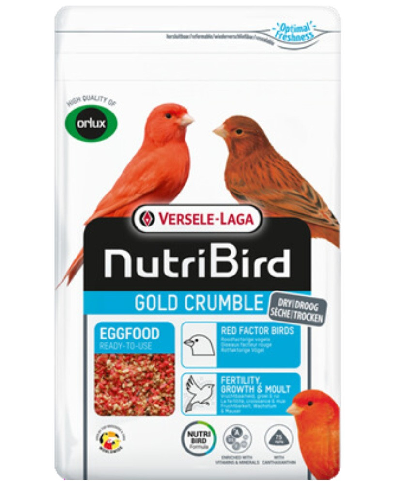 Nutribird Gold Crumble Rouges 1kg (Orlux pâtée aux oeufs sèche rouge 1kg)