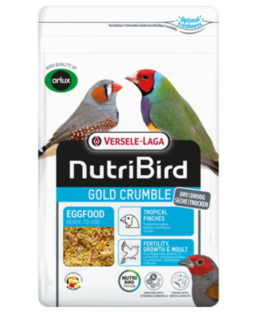 Nutribird Gold Crumble Oiseaux Exotiques 1kg (Orlux pâtée aux oeufs sèche oiseaux exotiques)