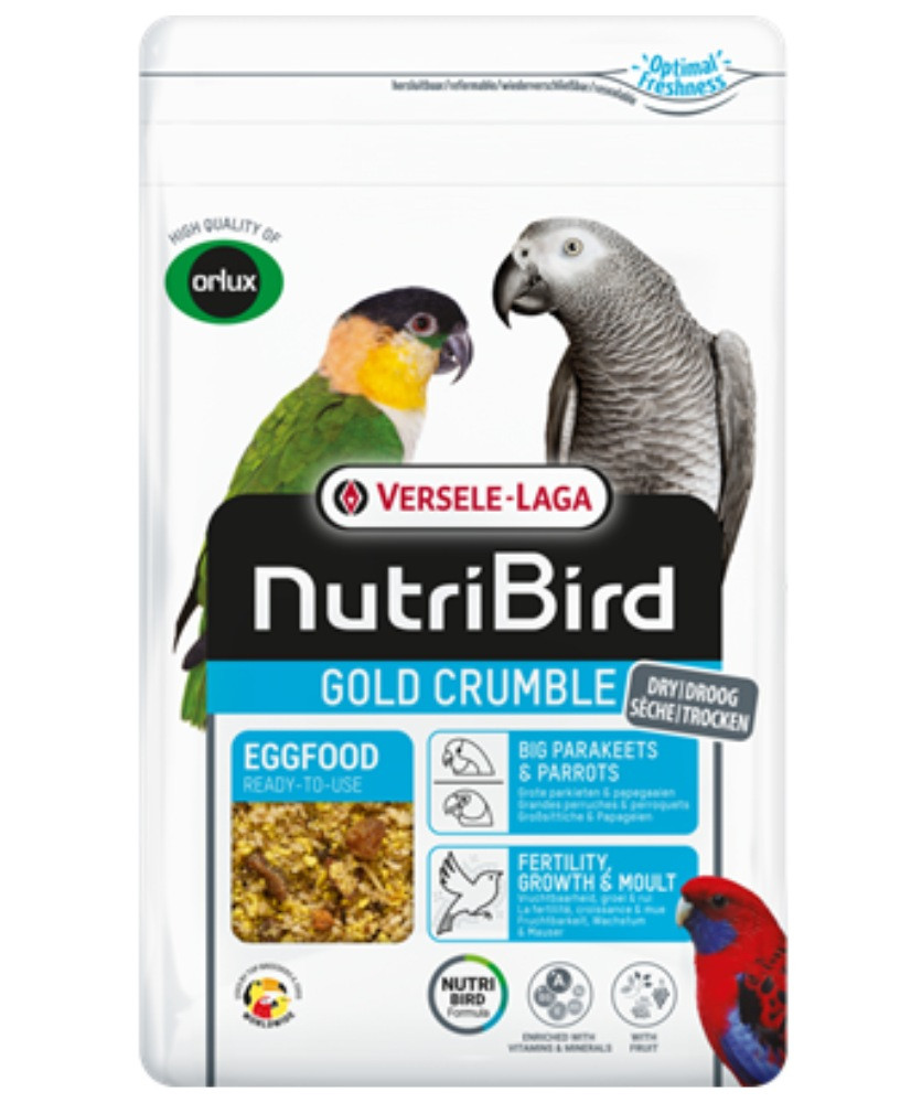 Nutribird Gold Crumble Grandes Perruches & Perroquets 800g (Orlux pâtée sèche grandes perruches & perroquets)