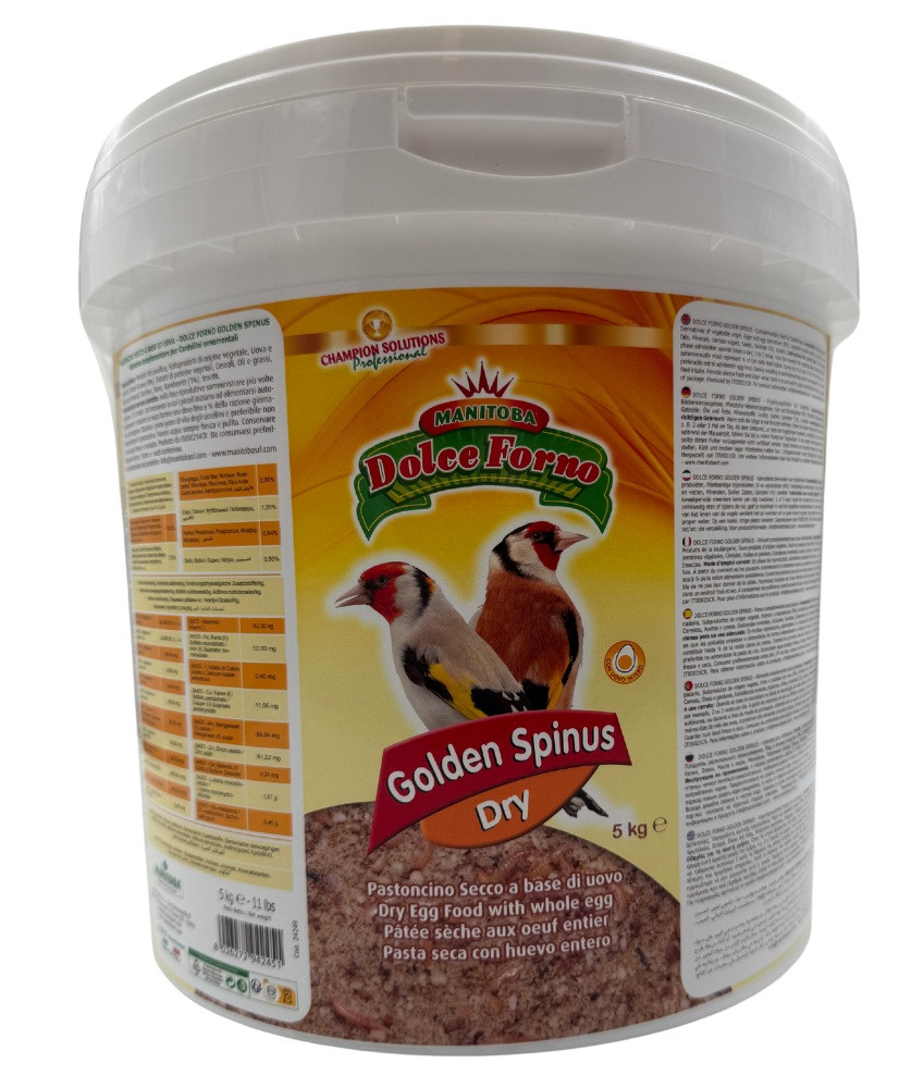 Manitoba Dolce Forno Golden spinus 5 kg (pâtée aux oeufs sèche pour chardonnerets)