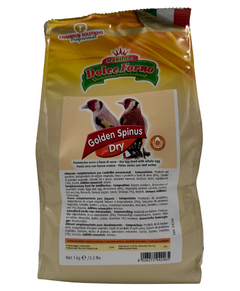 Manitoba Dolce Forno Golden spinus 1kg (pâtée aux oeufs sèche pour chardonnerets)