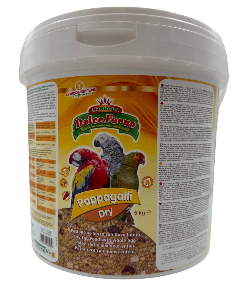 Manitoba Dolce Forno Pappagalli 5 kg (Pâtée aux oeufs pour grandes perruches et perroquets)