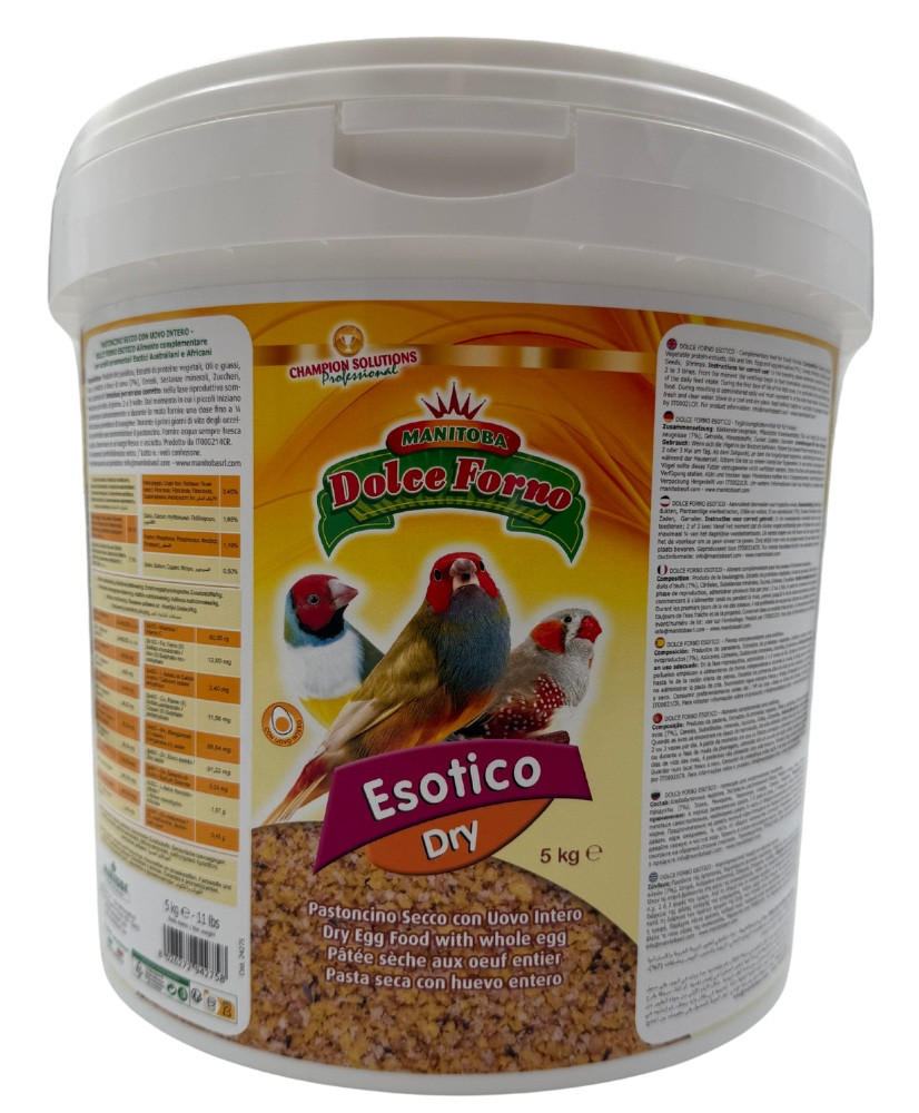 Manitoba Dolce Forno Esotico Dry 5kg (Pâtée aux oeufs sèche oiseaux exotiques)