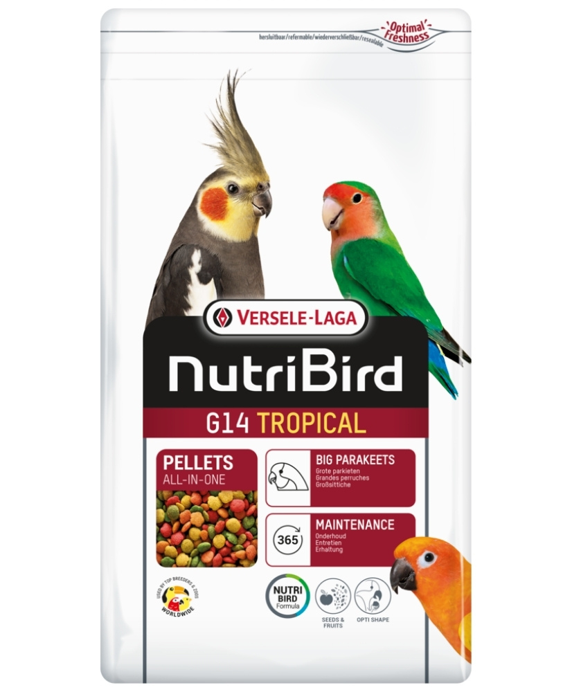 Nutribird G14 Tropical 1kg - Aliment d'entretien pour grandes perruches