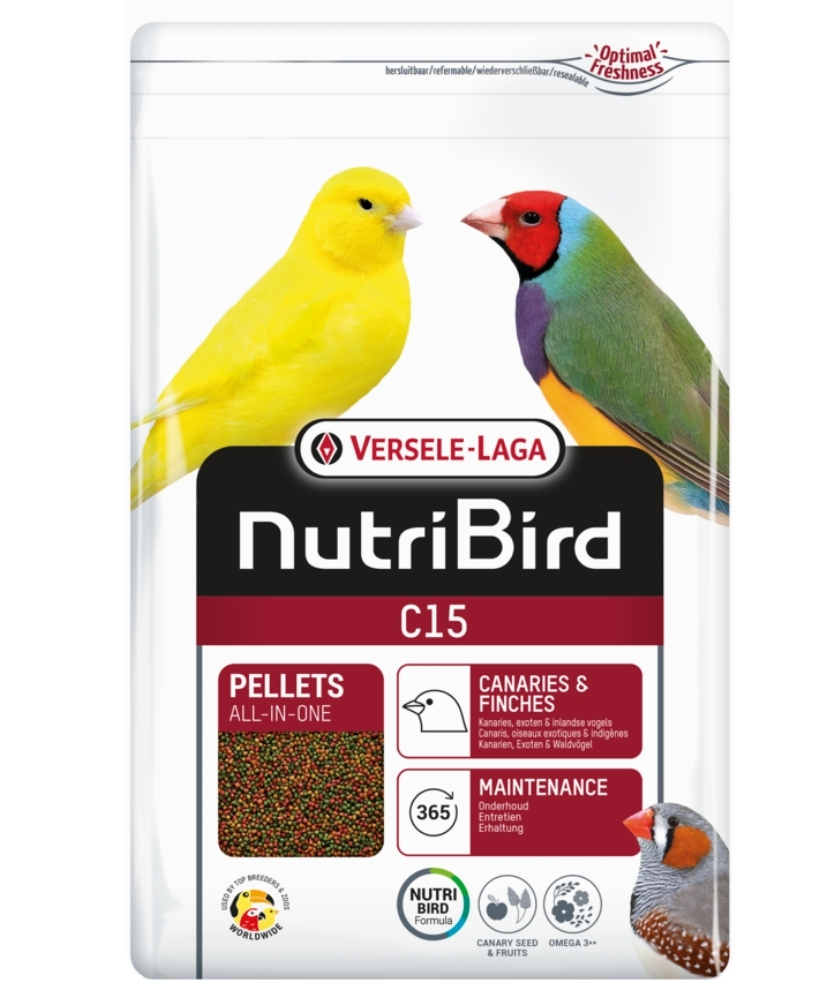 Nutribird C15 3kg - Aliment d'entretien pour canaris, oiseaux exotiques et indigènes
