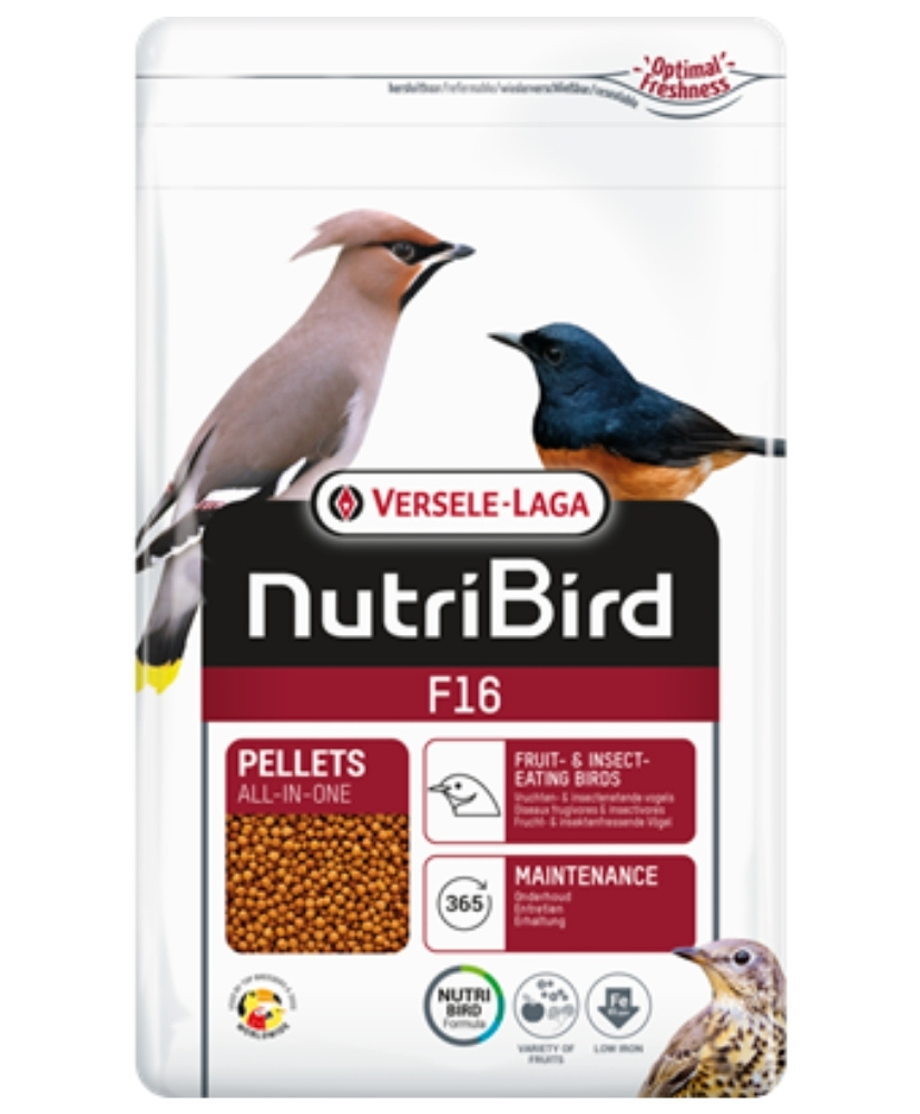 Nutribird F16 800g - aliment d'entretien pour oiseaux frugi- et insectivores