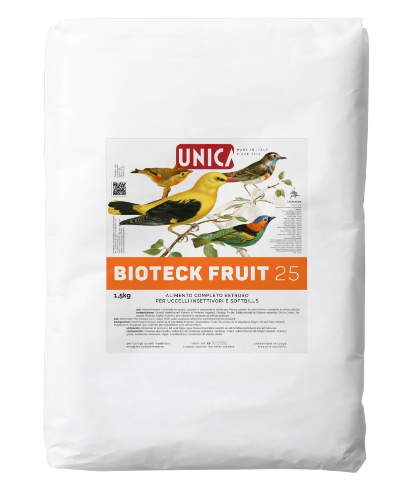 Unica Bioteck Fruit 1.5 kg - granulés extrudés pour oiseaux frugivores
